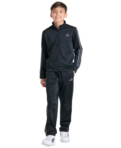 Adidas Originals Kids' Boys' 4-20 Full-zip Mock-neck Straight-leg Jacket And Pants, 2-piece Set In Black