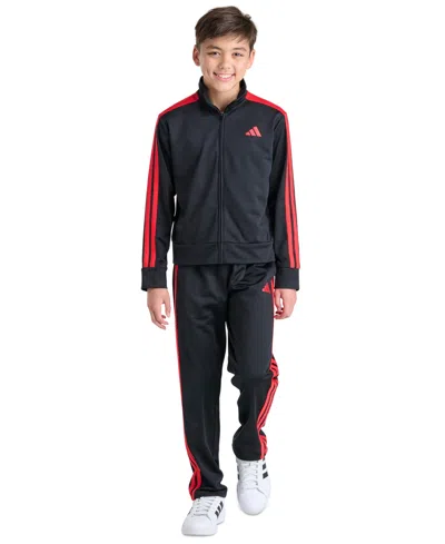 Adidas Originals Kids' Boys' 4-20 Full-zip Mock-neck Straight-leg Jacket And Pants, 2-piece Set In Blue