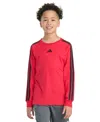 Adidas Originals Big Kid Boys Crew Neck Long Sleeve Regular Fit Graphic T-shirt In Red