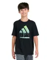 Adidas Originals Big Kid Boys Crew Neck Short Sleeve Regular Fit Graphic T-shirt In Black