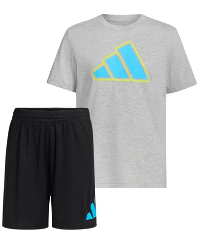 Adidas Originals Adidas Kids' Graphic T-shirt & Shorts Set In Gray