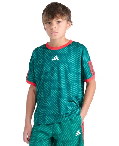 Adidas Originals Big Kid Boys Crew Neck Short Sleeve Loose Fit Graphic T-shirt In Green
