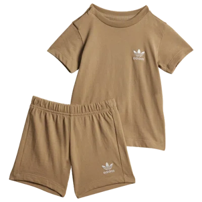 Adidas Originals Kids' Boys Adidas  Trefoil Shorts & T-shirt Set In Brown
