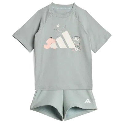 Adidas Originals Kids' Boys Adidas Adidas Tiro_nster T-shirt & Shorts Set In Gray