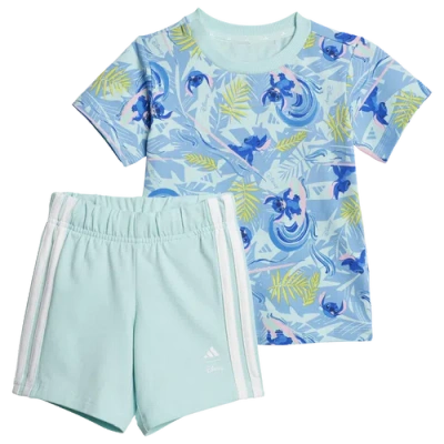 Adidas Originals Kids' Boys Adidas Adidas X Disney Lilo And Stitch Shorts And T-shirt Set In Semi Flash Aqua/multicolor