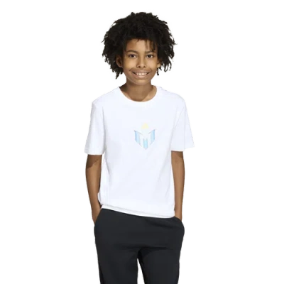 Adidas Originals Kids' Boys Adidas Messi Icon Graphic Soccer T-shirt In White