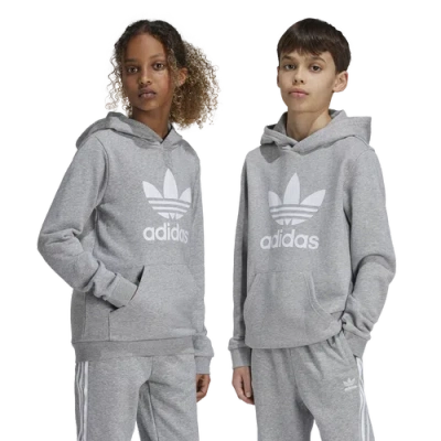 Adidas Originals Kids' Boys   Adicolor Trefoil Lifestyle Hoodie In Medium Grey Heather