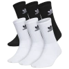 Adidas Originals Boys   Trefoil 6-pack Crew Socks In Black/black/white