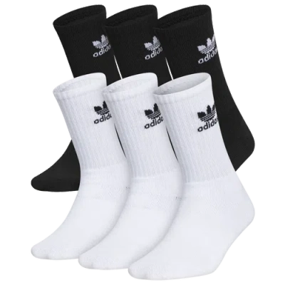 Adidas Originals Kids' Boys   Trefoil 6-pack Crew Socks In White/black/black