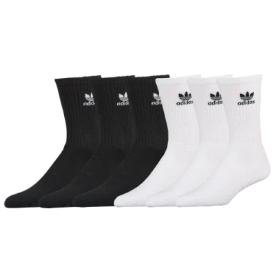Adidas Originals Kids' Boys   Trefoil 6-pack Crew Socks In White/black