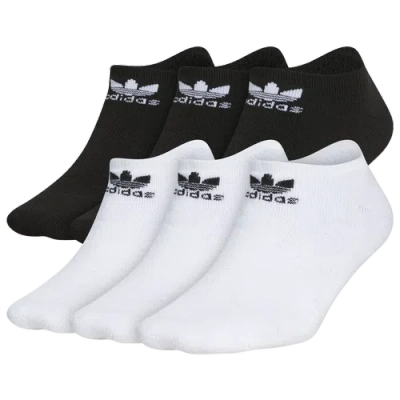 Adidas Originals Kids' Boys   Trefoil 6-pack No Show Socks In Black/white