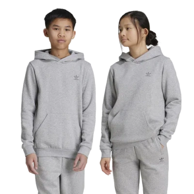 Adidas Originals Kids' Boys   Trefoil Essentials Lifestyle Hoodie In Medium Grey Heather