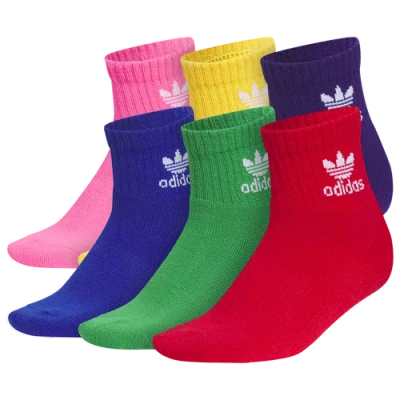 Adidas Originals Adidas Kids' Assorted 6-pack Originals Quarter Crew Socks In Multi/multi