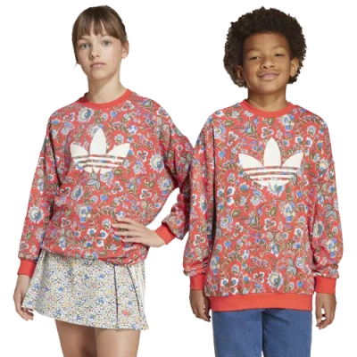 Adidas Originals Boys  X Liberty London Crew-neck Sweater In Red
