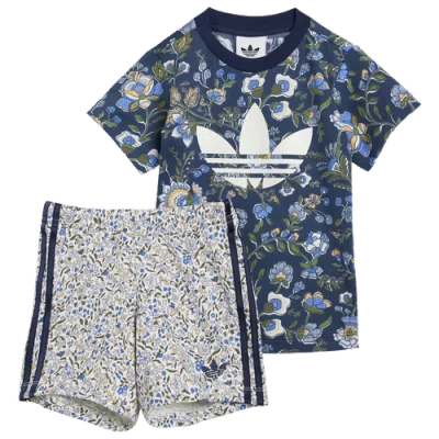Adidas Originals Kids' Boys  X Liberty London Shorts & T-shirt Set In Blue