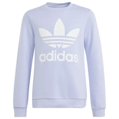 Adidas Originals Kids' Boys Adidas Trefoil Crew Sweatshirt In Violet Tone