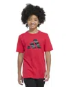 Adidas Originals Big Kid Boys Crew Neck Short Sleeve Regular Fit Graphic T-shirt In B Red