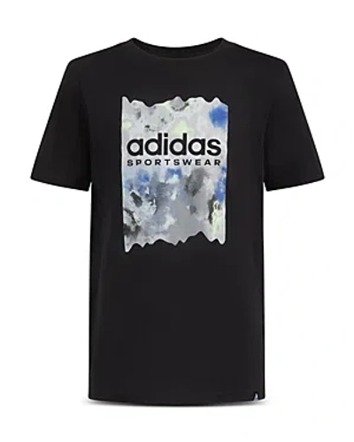 Adidas Originals Boys' Cotton Wash Fill Logo Graphic Tee - Big Kid In Black