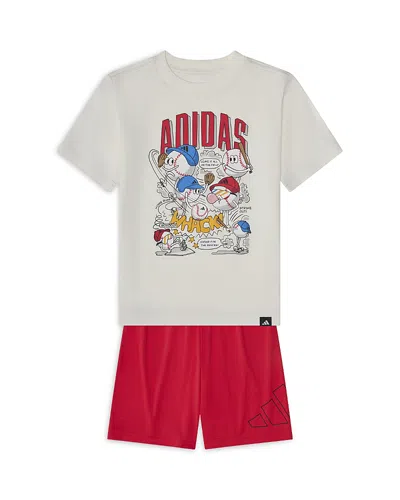 Adidas Originals Boys' Essential Graphic Tee & Shorts Set - Little Kid In Multi