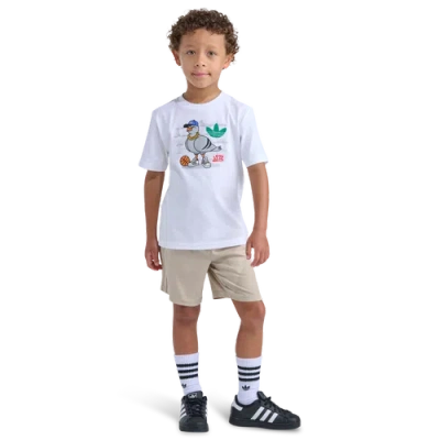 Adidas Originals Kids' Boys Preschool Adidas Adidas 3 Stripe Woven Shorts & T-shirt Set In White