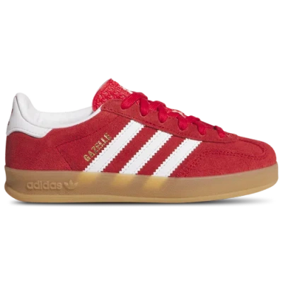 Adidas Originals Kids' Boys  Gazelle Indoor In Ftwr White/better Scarlet/gum