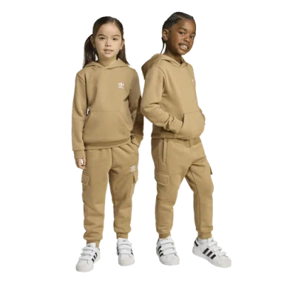 Adidas Originals Kids' Boys Preschool   Essential Full-zip Hoodie And Cargo Set In Brown