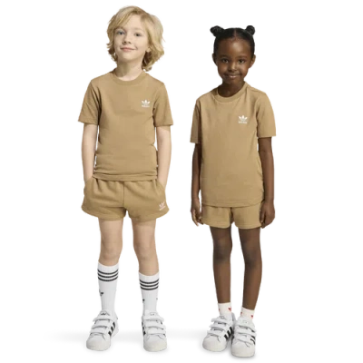Adidas Originals Kids' Boys Preschool   Trefoil Shorts And Tee Set In Brown