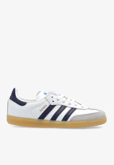 Adidas Originals Boys Samba Og Leather Sneakers In White