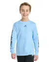 Adidas Originals Big Boys Long-sleeve Spectrum Of Light Logo Graphic Cotton T-shirt In Blue