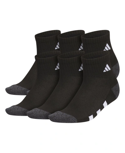 Adidas Originals Kids' Boys Youth Athletic Cushioned Quarter Socks, Pack Of 6 In Black