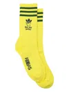 Adidas Originals X Brain Dead Crew-length Logo Socks In 黄色