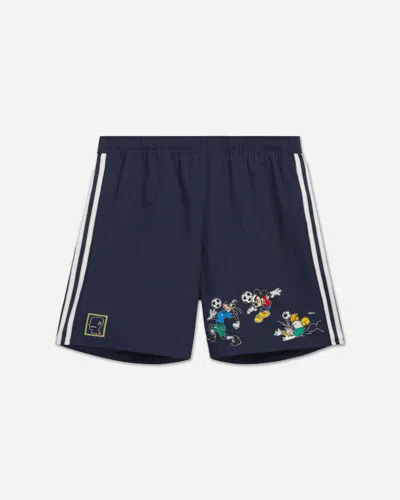Adidas Originals Brain Dead X Disney Shorts Collegiate Navy In Animal Print