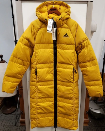 Pre-owned Adidas Originals Brand Men's Adidas Prime Cold.rdy Winter Puffer Long Coat - Xl In Yellow