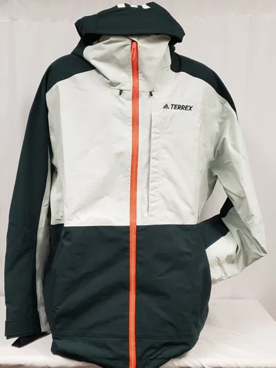 Pre-owned Adidas Originals Brand Men's Adidas Terrex Hooded Snow Jacket- 2xl In Shadow Green