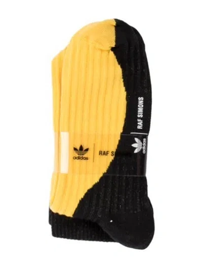 Pre-owned Adidas Originals Branded Pattern Printed Socks In Black
