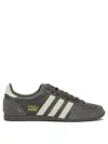Adidas Originals Brown Leather Fabric Sneakers In Black