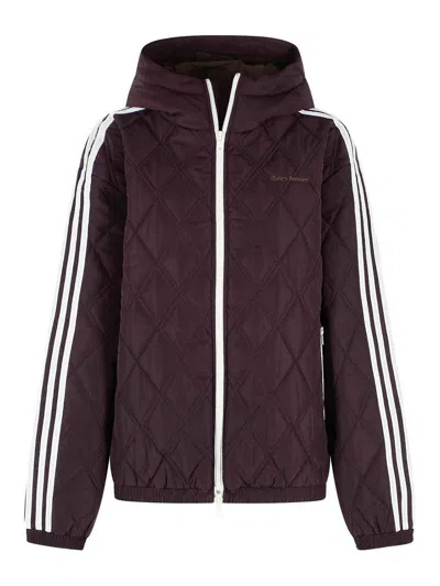 Adidas Originals Burgundy Polyester Jacket In Red