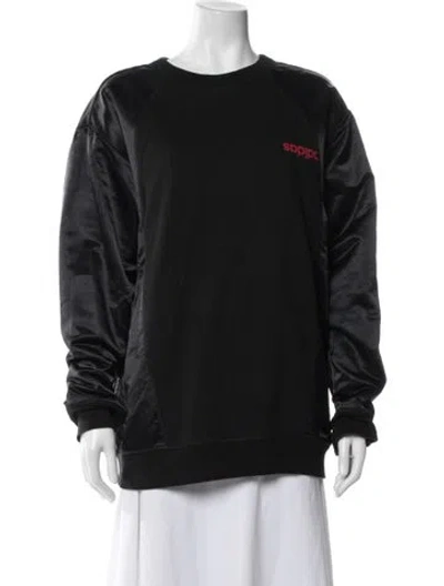 Pre-owned Adidas Originals By Alexander Wang Crew Neck Long Sleeve Sweatshirt In Blue