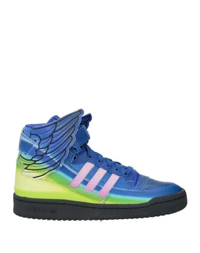 Adidas Originals By Jeremy Scott Man Sneakers Bright Blue Size 7 Leather