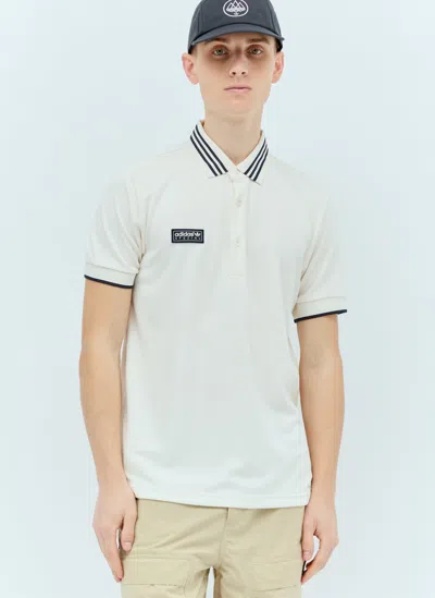 Adidas Originals By Spzl Logo Patch Polo Shirt In White