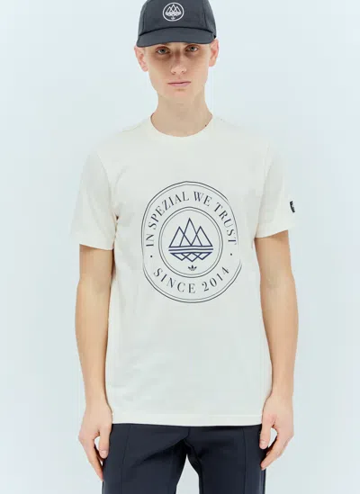 Adidas Originals By Spzl Logo Print T-shirt In Cream