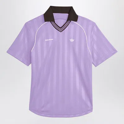 ADIDAS ORIGINALS BY WALES BONNER ADIDAS ORIGINALS BY WALES BONNER LILAC JACQUARD FOOTBALL T-SHIRT