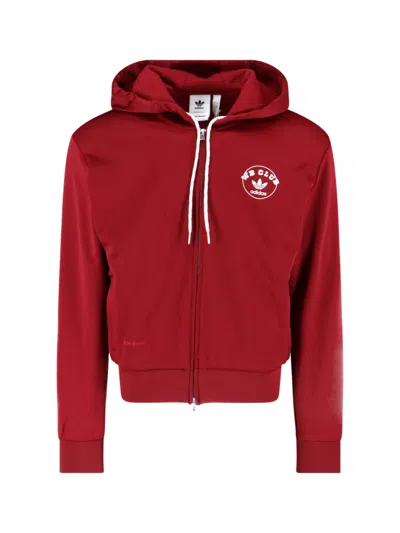 Adidas Originals By Wales Bonner Logo Zip Sweatshirt In Red