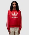 Adidas Originals By Wales Bonner Nylon Crewneck Sweatshirt In Better Scarlet