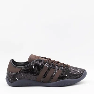 ADIDAS ORIGINALS BY WALES BONNER ADIDAS ORIGINALS BY WALES BONNER DARK BROWN LO PRO SEQUIN SNEAKERS