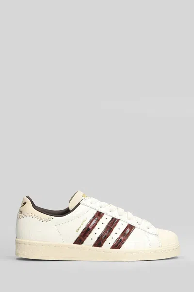 Adidas Originals By Wales Bonner Superstar Sneakers In White Leather In Neutral