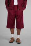 Adidas Originals By Wales Bonner Track Short Shorts In Bordeaux Polyester In Burgundy