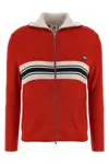 Adidas Originals X Wales Bonner Embroidered-logo Cardigan In Red
