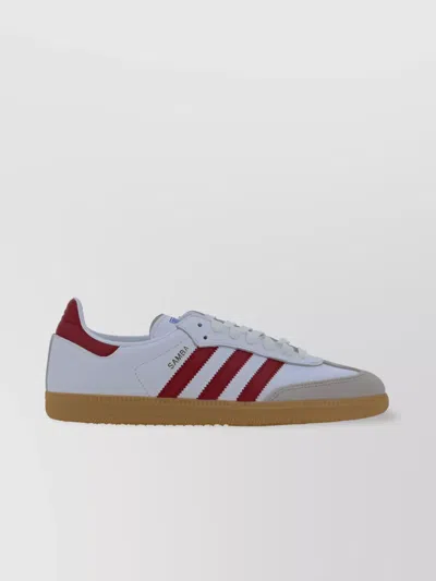 Adidas Originals Calfskin Low-top Sneakers Oblique Bands In White