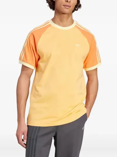Adidas Originals Cali 3-stripes Raglan T-shirt In Yellow